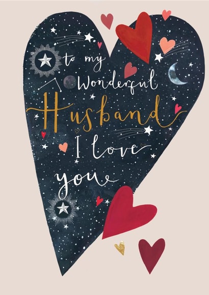 Pretty Heart Anniversary Card / Valentines Day Card - For Husband - To My Wonderful Husband I Love You created by Louise Tiler