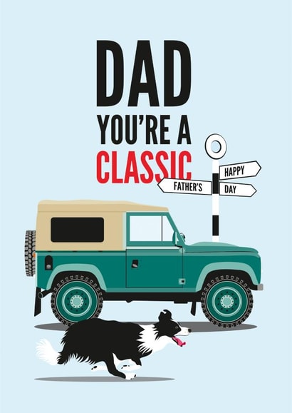 Land Rover Classic Car Father's Day Card created by Diva Doodle Designs