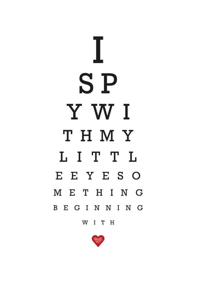 I Spy Something Beginning with Love card created by Yay Days