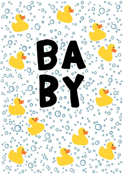 Gender Neutral New Baby Rubber Duck Card created by Hannah Boulter