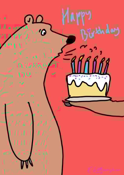 bear animal Birthday Card 19509 created by Esther Maughan