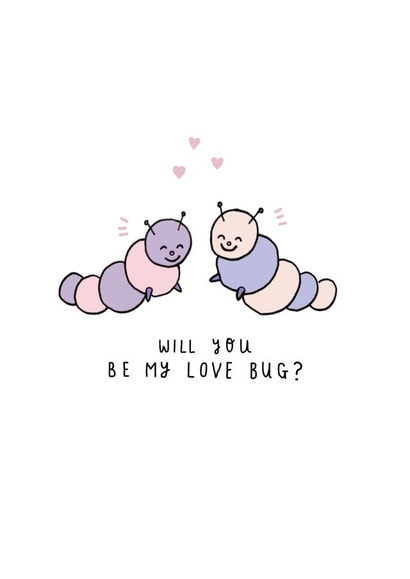 caterpillars couple Valentines Day Card 18638 created by Jessica Woodhouse