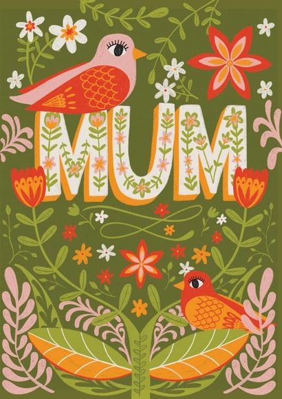 bird flower Mothers Day Card 21141 created by Hollie McManus Illustration