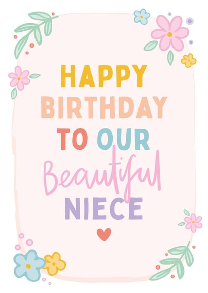 Beautiful Niece Birthday Card created by Macie Dot Doodles