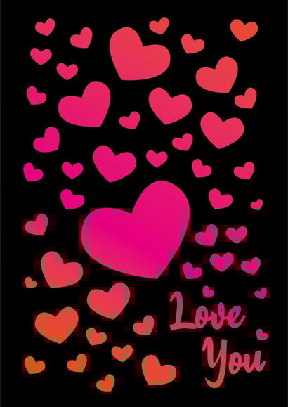 hearts love you Valentines Day Card 32029 created by Fantastical Cards