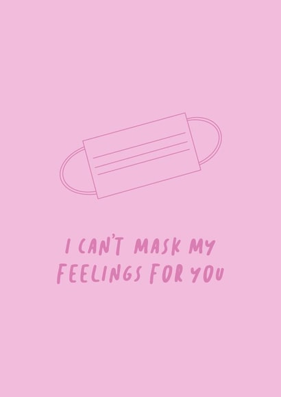 mask facemask Valentines Day Card 39037 created by the blue fox company.