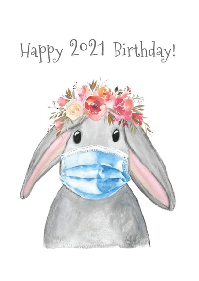 2021 bunny Birthday Card 41889 created by Little Paperie