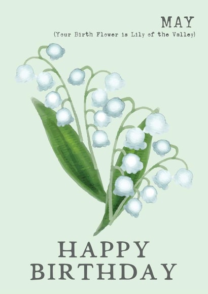 lily of the valley birth Birthday Card 10398 created by Summer Lane Studio
