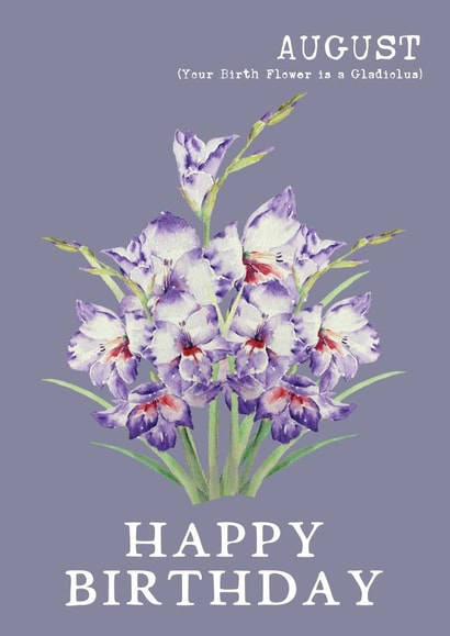 gladiolus birth Birthday Card 10401 created by Summer Lane Studio