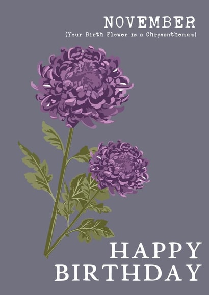 chrysanthemum pretty Birthday Card 10404 created by Summer Lane Studio