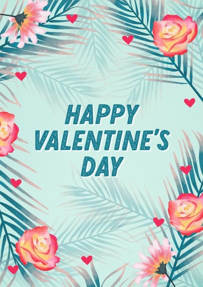 Tropical Valentine's Day card created by Evie Garnett Designs