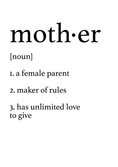 Mother dictionary definition card created by Prints With Personality