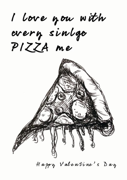 pizza slice Valentines Day Card 30244 created by Pickalily Card Creations