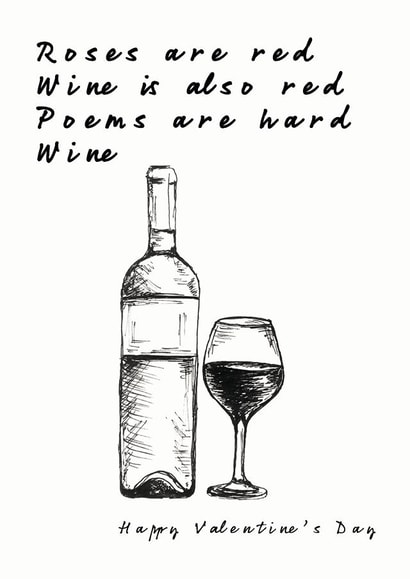 roses wine Valentines Day Card 7977 created by Pickalily Card Creations