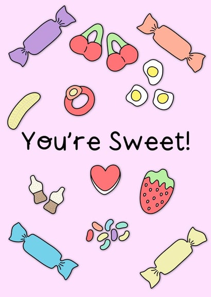 Sweeties Pick and mix Valentines Day Card 15864 created by Helen Bicknell