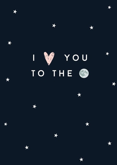 I love you to the moon card created by Bert & Co