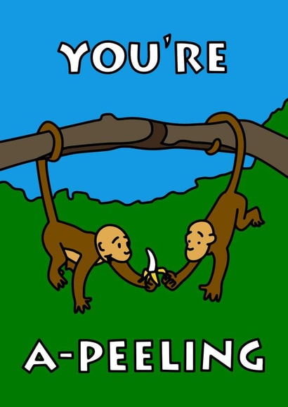 monkey monkeys Valentines Day Card 40274 created by Hipsteroo