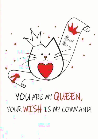 queen cat Valentines Day Card 34075 created by Kat Pearson