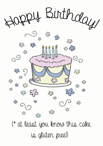 Gluten free birthday card created by Little Blue Door Studio
