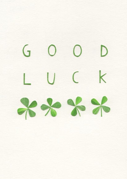 four leaf clover typography Good Luck Card 1220 created by Stacey Knights