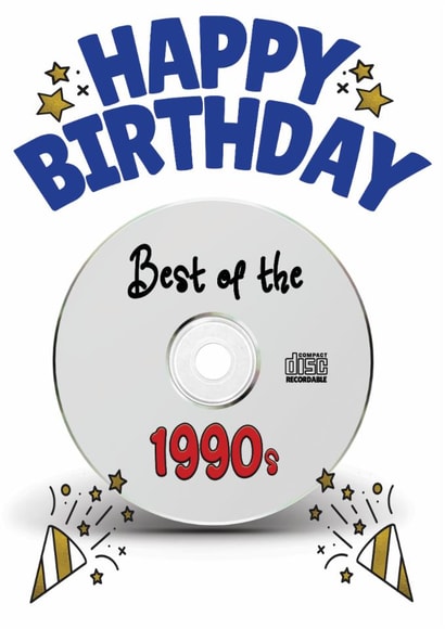 Happy Birthday- Best of the 90s Music CD Blue Card created by ShortRound888