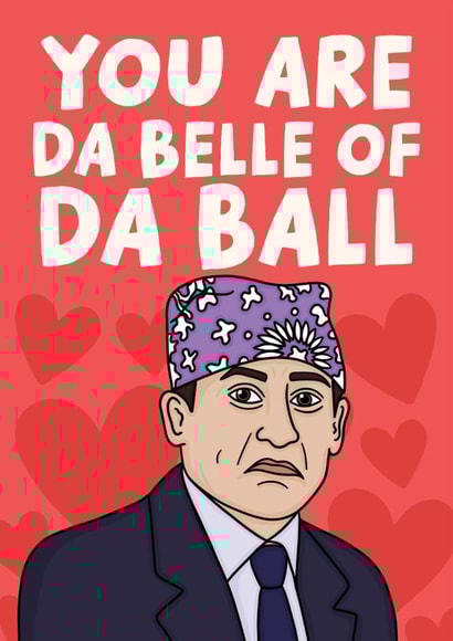 Prison Mike Valentines Day Card - The Office US - Michael Scott Belle Of Da Ball created by Studio Doodles