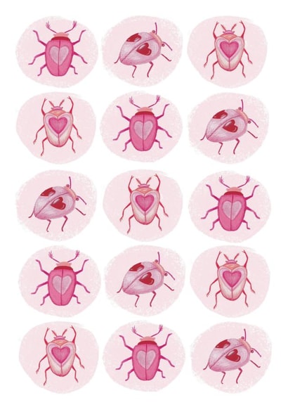 Love Bug Valentines Day Card 20585 created by Vivi Lake