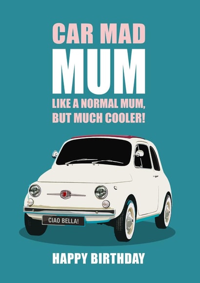 Birthday For Mum Cute Car created by RetroMotion Artwork