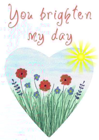 You Brighten my Day Flowers Heart Card created by NaviStitch