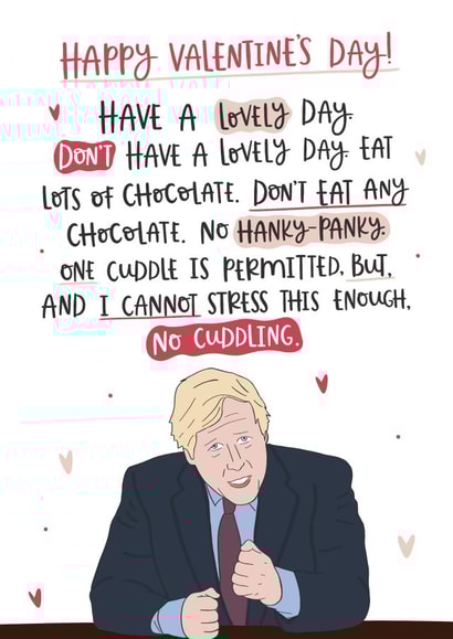 boris lockdown Valentines Day Card 27094 created by Abbie Imagine