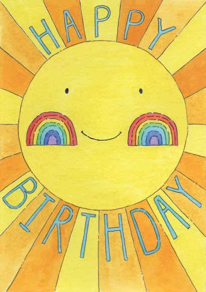 rainbow sun Birthday Card 11018 created by Helen Morgan Illustration
