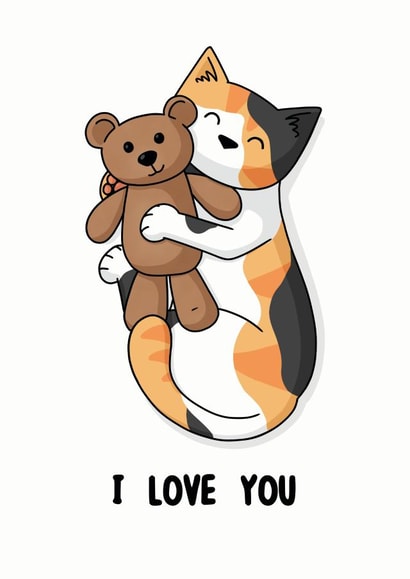 love you Valentines Day Card 30022 created by Doodlecats