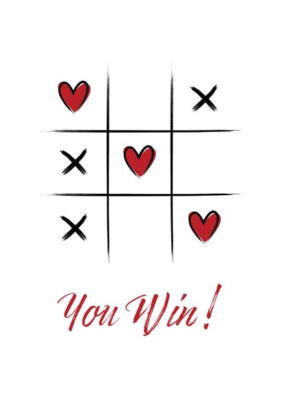 noughts and crosses heart Valentines Day Card 14626 created by Victoria Thomas