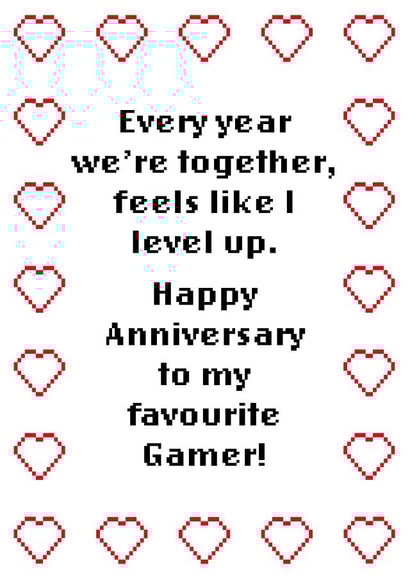 gamer gaming Anniversary Card 15643 created by size3art
