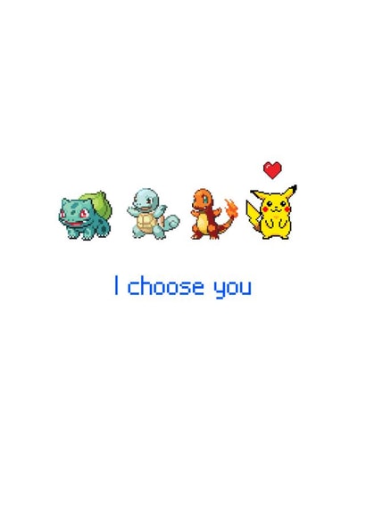 pokemon i choose you Valentines Day Card 4172 created by The Cake Thief