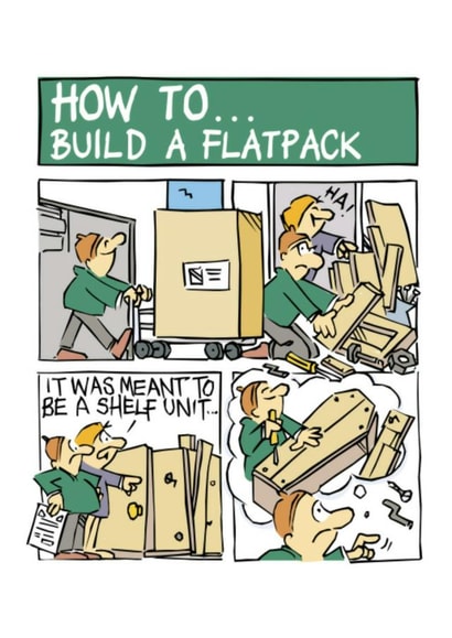 instructions flatpack Humour Card 46837 created by Robert Duncan