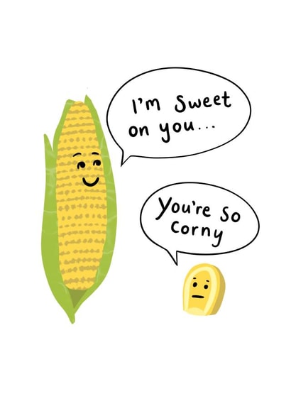 sweet corny Valentines Day Card 46579 created by Salty Siren Studios