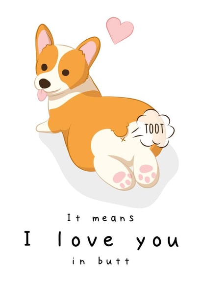 toot fart Valentines Day Card 46737 created by Cheeky Peeky