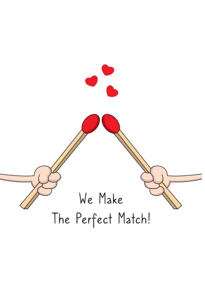 matches perfect Valentines Day Card 20457 created by Cute N Quirky Creations