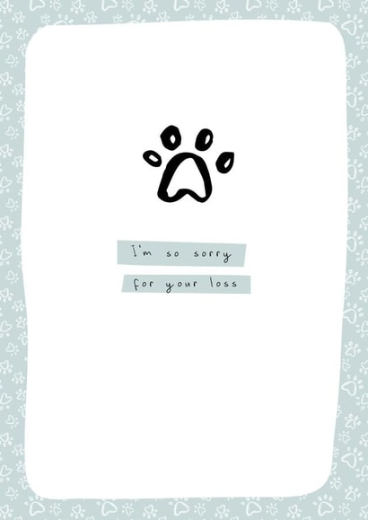 paw paw print Sympathy Card 16468 created by Jessica Eyre