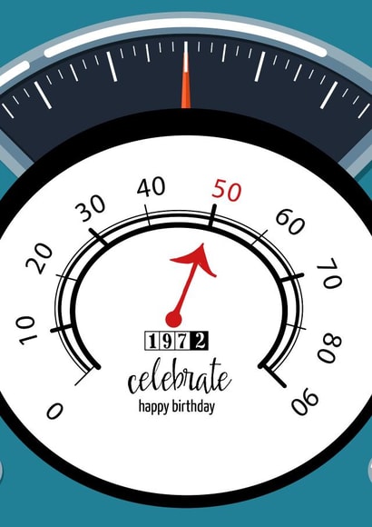 50th 1972 Car Speedo Birthday Card created by Afewhometruths
