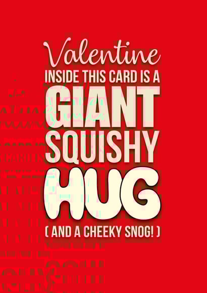Giant hugs and snogs card for Valentine's day. created by Pendrea Noye