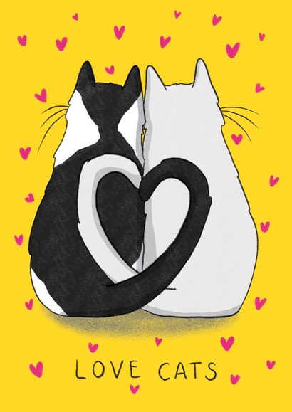 Love Cats love card created by Embers and Ink
