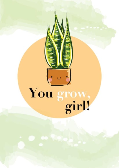 girl power grow Congratulations Card 21174 created by Honey Mushroom Club