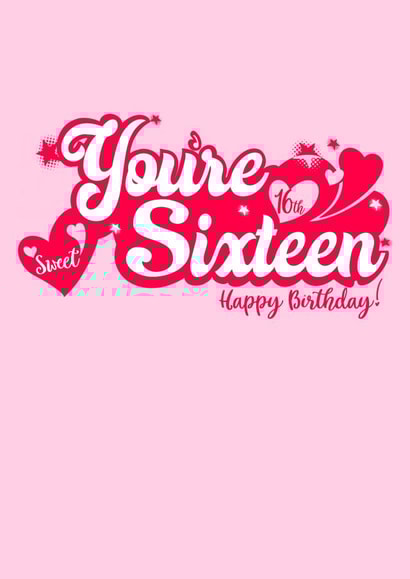 You’re Sixteen, super sweet and cool 70’s retro design created by Little Cat Creates