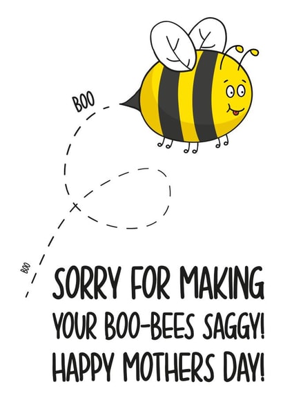 bee funny Mothers Day Card 11370 created by TeePee Creations
