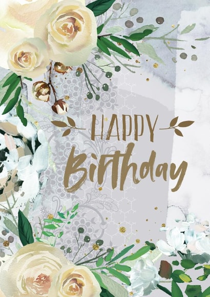 Happy Birthday Floral and Lace Arrangement Card created by Natalie Ryan
