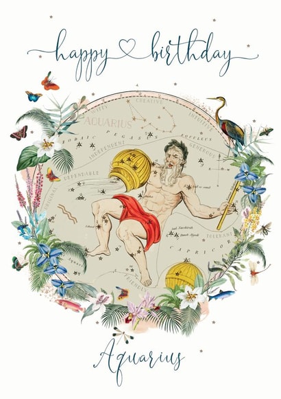 Happy Birthday Aquarius Birthday Card created by Natalie Ryan