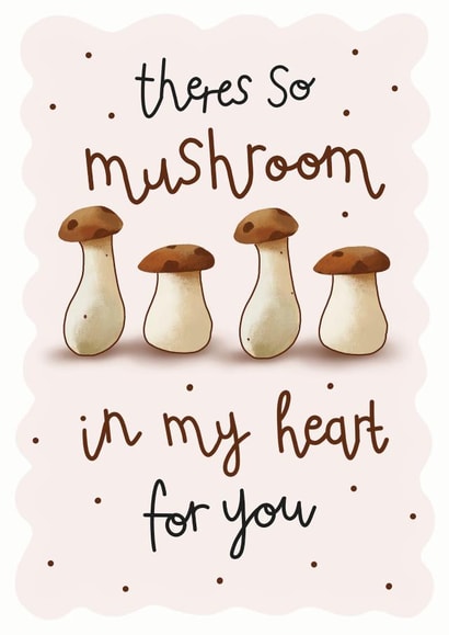 mushroom heart Valentines Day Card 14813 created by Hot Dog greetings