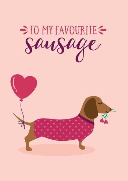 favourite sausage Valentines Day Card 12875 created by Blush & Blossom